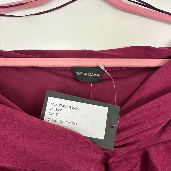 NWT The Andamane Kendall Off The Shoulder Jumpsuit in Ruby Size Small - Picture 4 of 8